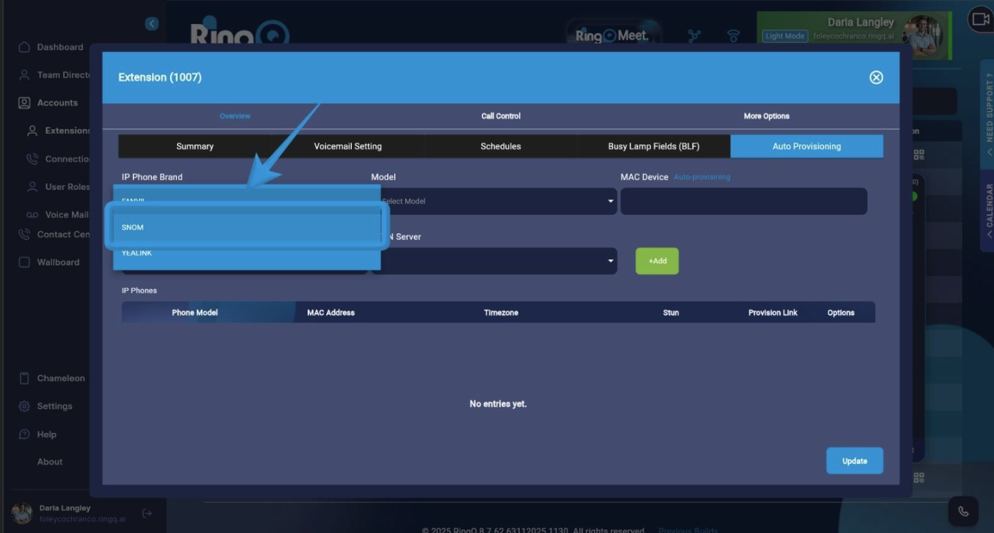 Add Snom D150 to RingQ auto-provisioning